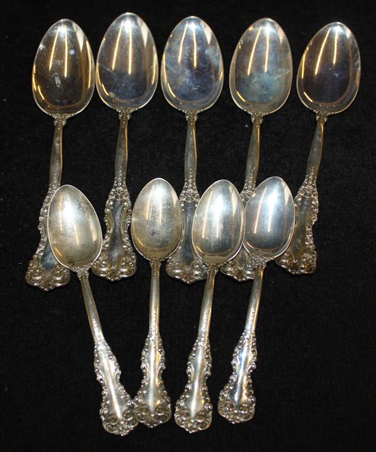 Nine Sterling spoons